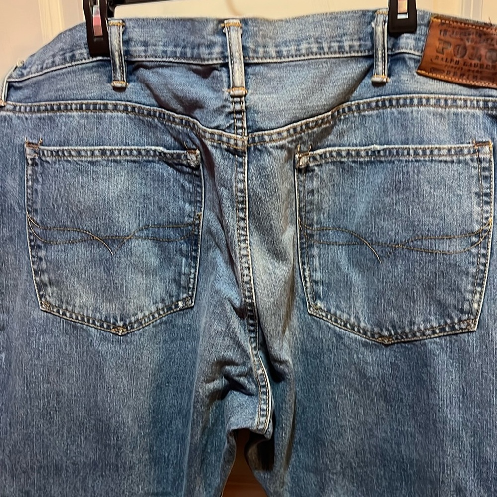 Polo Ralph Lauren men’s size 42 x 30 distressed jeans in like new condition.